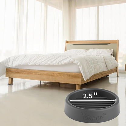 Furniture Coasters 4 Pcs 4” Furniture Caster Cups - Non Slip Furniture Pads Hardwoods Floors - Non Skid Grippers Rubber Furniture Feet Anti Slide Floor Protector for Bed Couch Stoppers Black