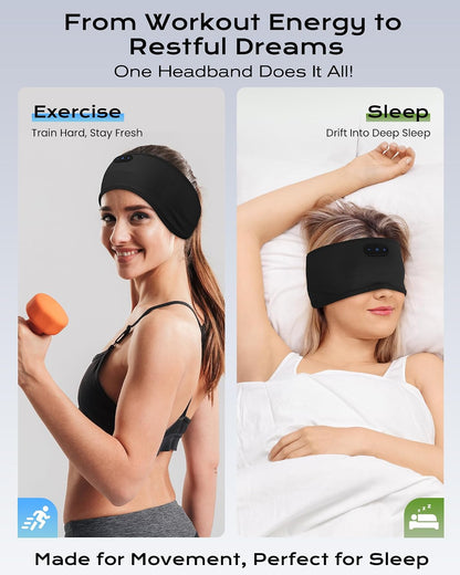 MUSICOZY Sleep Headphones Bamboo Bluetooth Headband for Side Sleepers
