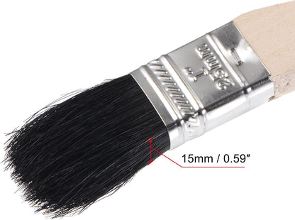 uxcell Bent Radiator Paint Brush 17" Length 2" Width Bristle with Long Wood Handle for Wall Treatment Black 4Pcs