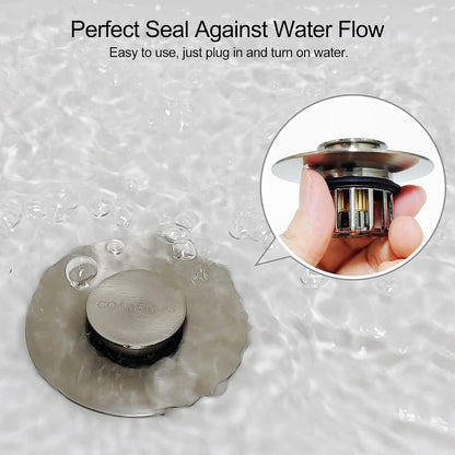 coamanug Bathtub Stopper | Shower Drain Hair Catcher, Pop-up Tub Stopper with Strainer | Bathroom Drain Plug | Drain Protector for 1-1/2 to 1-3/4"" Bath Drain Hole