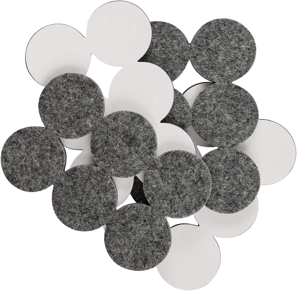 SoftTouch 1.5" Round Reusable Felt Furniture Sliders for Hard Surfaces, Noise-Reducing Adhesive Furniture Moving Pads for Beds, Sofas, Dressers, Set of 24, Beige