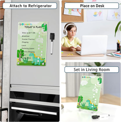 NiHome Chore Chart for Kids & Adults, Magnetic to Do List Board w/Stand | Acrylic Dry Erase Checklist & Routine Task Board, Fits Fridge Or Desk, 10 Sliders, ADHD Tools For Family Home Office School