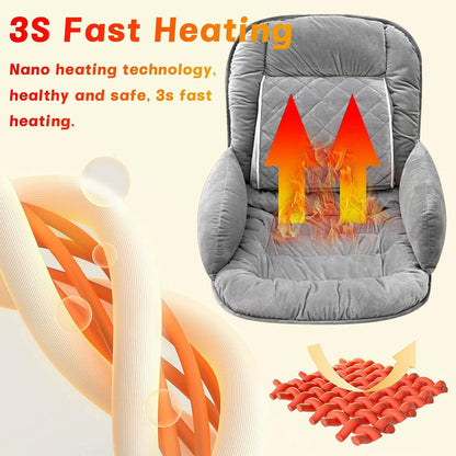 USB Heated Seat Pad Cushion for Office Chair | 3 Heat Levels, Time Setting | Large Heating Area Heated Seat Pad Cover with Lumbar support for Home & Office, Wheelchair(Dark Pink)