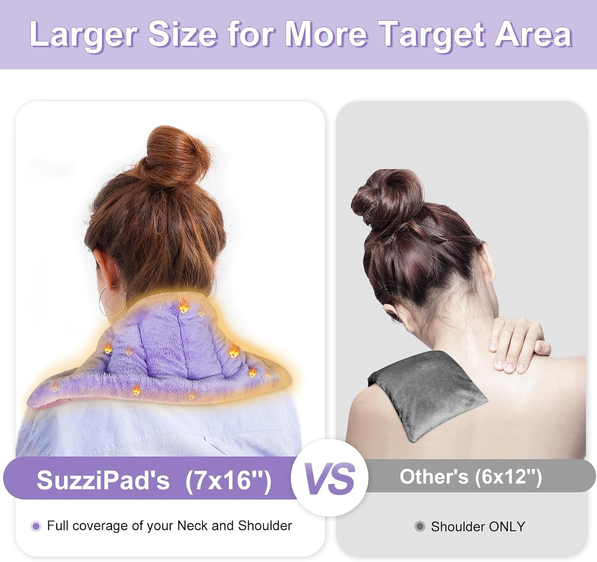 SuzziPad Microwave Heating Pad for Muscle Soreness Fatigue, 7"X16", Gray