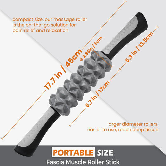 KITWILD Muscle Roller Stick | Massage Roller Stick for Athletes, Body Massage Stick for Muscles Deep Tissue, Muscle Relaxation Roller for Physical Therapy