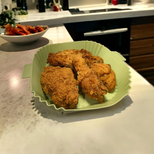 Silicone Air Fryer Liners 2-Pack - each 6.5" Square, Universal Fit for 5Qt & Up, Compatible with Major Brands - Dishwasher Safe & Heat Resistant to 480°F, COSORI Air Fryer, Instant Pot, Ninja
