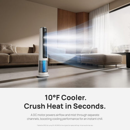 DREO TurboCool Misting Fan 516, 5℉ Drop Cooling Fans that Blow Cold Air