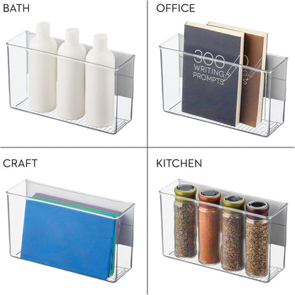 iDesign Magnetic Small Clear Plastic Organizer Bins | Laundry Room Storage