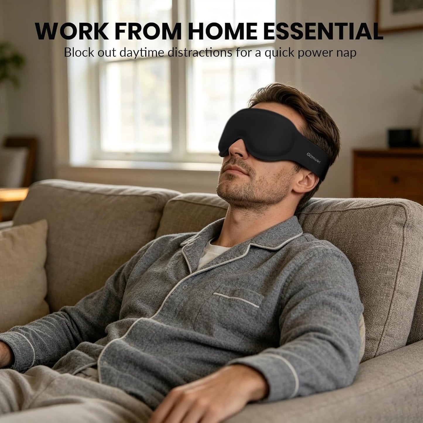 Maximum Blackout Sleep Mask for Deep Sleep, 3D Eye Mask with Spacious Eye Cups, Zero Eye Pressure, Long Eyelash & Lash Extension Friendly, Eye Cover for Travel/Shift Work/Daytime Sleep, Black