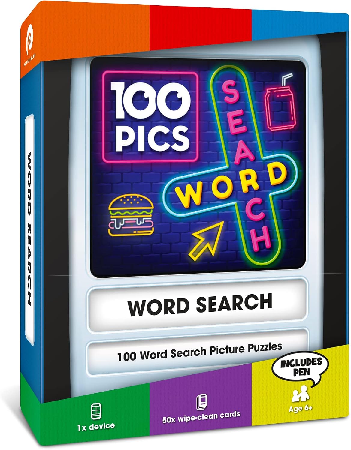 Logos Travel Game - Guess 100 Logos | Flash Cards with Slide Reveal Case | Card Game, Gift, Stocking Stuffer | Hours of Fun for Kids and Adults | Ages 6+