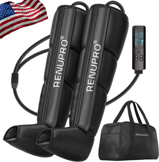 Leg Compression Massager, Air Compression Boots for Circulation | Full-leg sequential air compression for circulation & faster recovery; athlete recovery system, dynamic air, USA owned