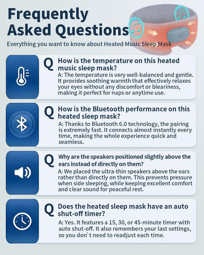 Heated Bluetooth Eye Mask for Sleep, Dry Eyes & Relaxation