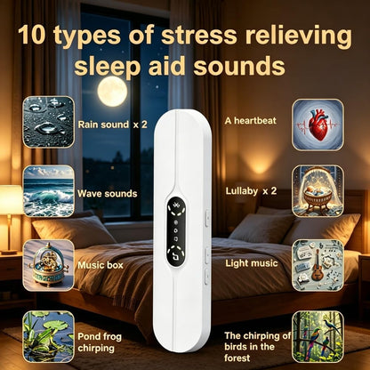 Pillow Speaker for Sleeping, Mini Bone Conduction Portable Sleep Aid with Stereo Bass, Bluetooth Sleep Bar for Deep Sleeping with White Noise, with Volume Control-Supports TF Function 1
