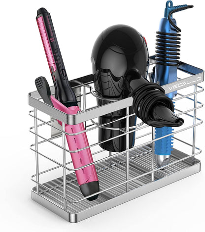 Hair dryer holder cabinet door - Hair tool organizer wall mount | Cabinet Door Bathroom Organizer Hair Care & Styling Tools Storage Basket for Hair Dryer, Curling Irons, Hair Straighteners