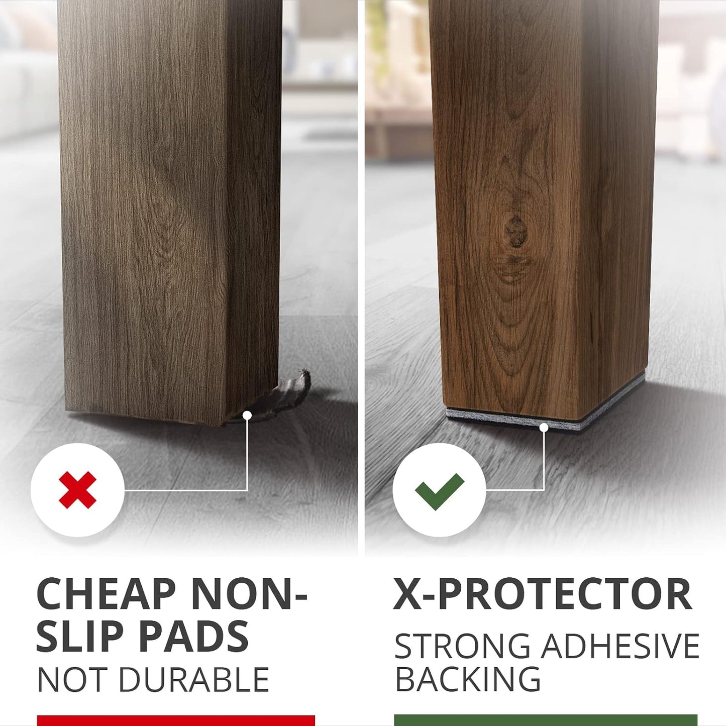 X-PROTECTOR Non Slip Furniture Pads – 12 Premium Furniture Grippers 3"! | Best Self Adhesive Rubber Feet Furniture Feet – Ideal Non Skid Furniture Pad Floor Protectors – Keep Furniture in Place!