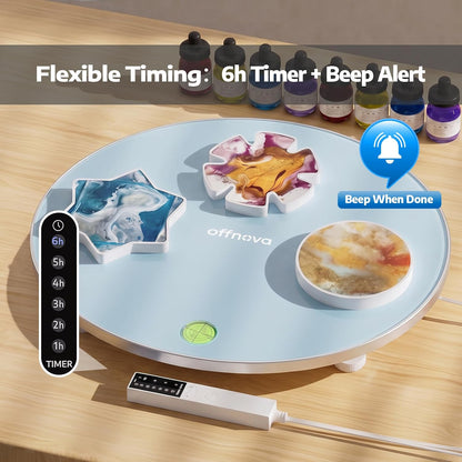 OFFNOVA Resin Heating Mat & Leveling Table, 2-in-1 Resin Tools for Epoxy Resin, Resin Curing Machine for Resin Molds, Undeformed Resin Dryer with Smart Timer & Temperature Control, Silicone Mat