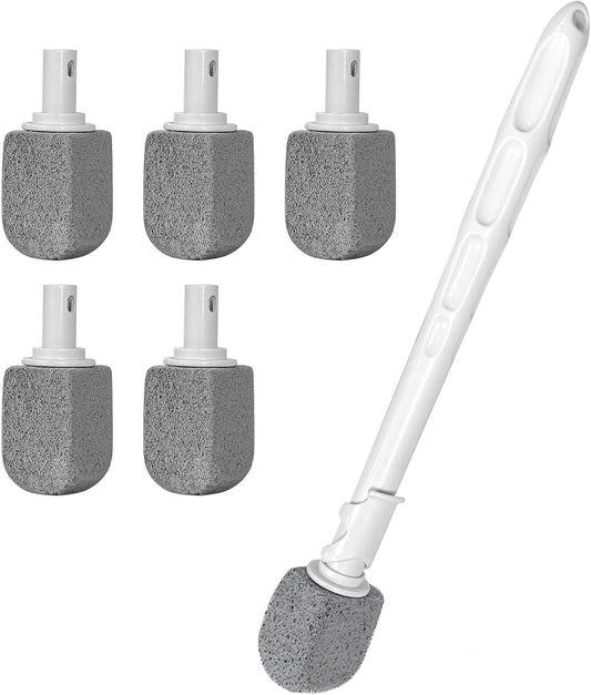 Upgrade Pumice Stone Toilet Bowl Cleaner for Hard Water Ring & Stains | Removes hard water rings, calcium buildup & rust stains from toilet bowls without scratching porcelain.