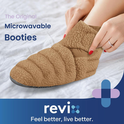 REVIX Microwavable Booties for Cold Feet, Heated Slippers, Navy S
