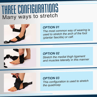 Foot Calf stretcher for Plantar Fasciitis, Achilles Tendonitis, Heel Spurs, Drop Foot. Yoga Stretching Strap for Leg, Thigh and Hamstring (Red)