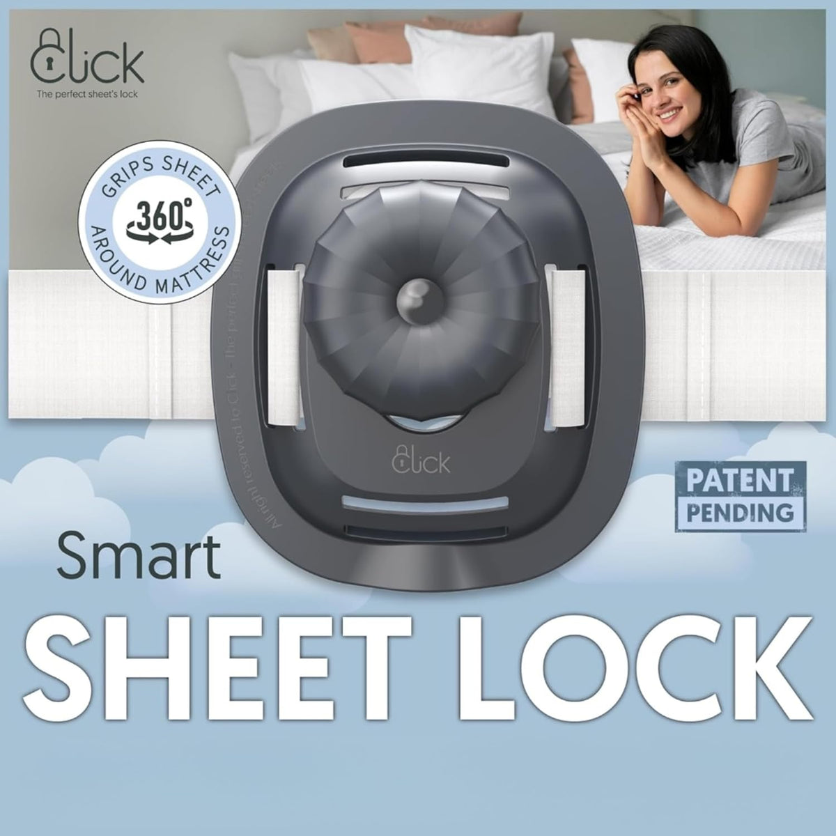 Click Bed Sheet Holder Clips & Straps Keep Sheets on Single & Twin Mattress