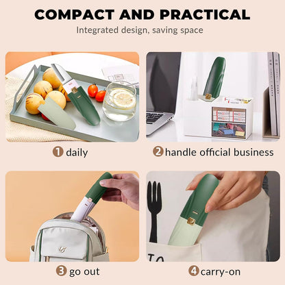 2 in 1 Paring Peeler Knife Multifunctional Stainless Steel Peeler,Creative Fruit and Vegetable Dual-Use Peeler Knife, Outdoor Portable Safety Cover Peeling Fruit Peeler, Kitchen gadgets (pink)