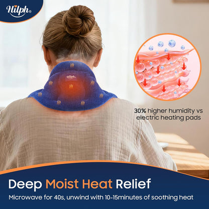 Hilph Microwavable Heating Pad for Neck Shoulder Pain Relief, 34.3" x 6.7"