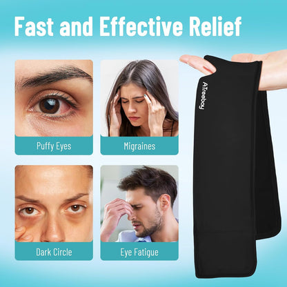 Cooling Eye Mask, Cold Eye Mask for Puffiness, Reusable Ice Eye Masks for Dark Circles And Puffy Eyes, Relieve Your Migraines and Headaches with Gel Eye Masks Therapy, Long-Lasting Comfort, Light Blue
