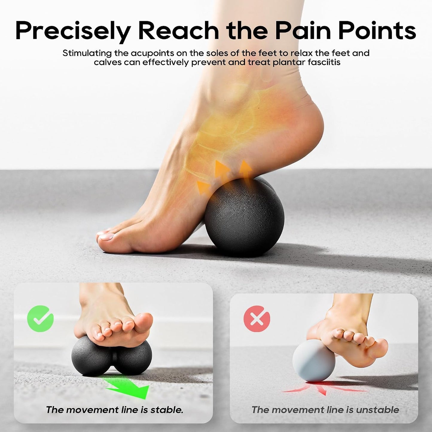 Peanut Massage Ball for Myofascial Release & Plantar Fasciitis Pain Relief | Hard lacrosse ball for deep tissue, yoga, acupoint pressure, trigger point and muscle relaxer therapy
