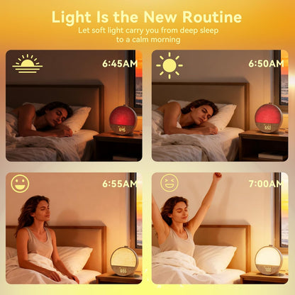 Vivilumens Sunrise Alarm Clock for Bedroom, White Noise Sound Machine