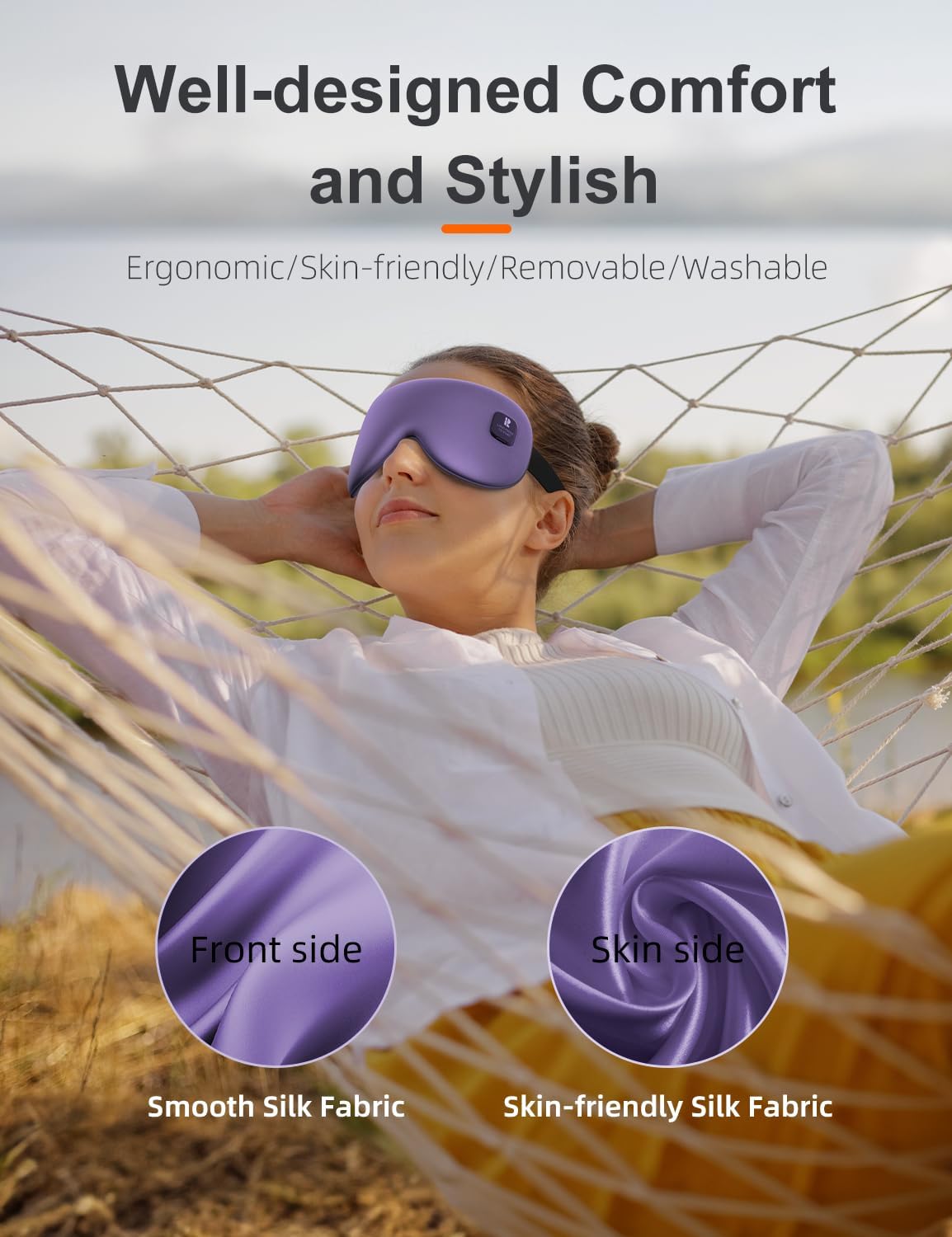 Silk Cordless Heated Eye Mask, Fast Heat Electric Warm Compress for Dry Eye