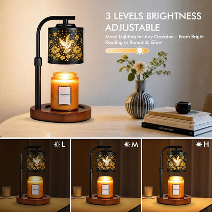 Candle Warmer Lamp with Timer & Dimmer- Electric Wax Melt Warmer with Adjustable Height for Scented Candles, Home Décor Fragrance and House Warming Birthday Gifts for Women Mom