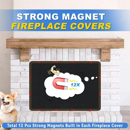 Fireplace Cover, Draft Stopper for Brick Fireplace, Fireplace Flue Blocker, Indoor Fireplace Blanket for Heat Loss, Winter and Summer, Black, 36x20 Inches