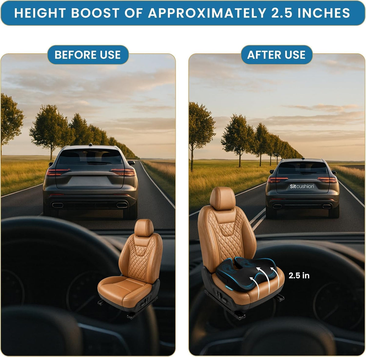Car Seat Cushion for Driving, Sciatica Pain Relief Car Pillow and Seat Pad