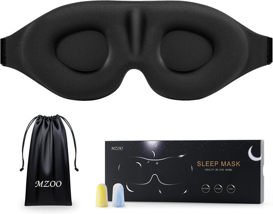 MZOO Luxury Sleep Mask for Women Men Patented Light Blocking Design