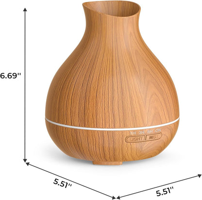 Aromatherapy Essential Oil Diffuser, 550ml Ultrasonic Fragrant Oil Large Room Humidifier, Diffusers for Home with Timer and Waterless Auto-Off, 7 Color LED Lights,Cool Mist Humidifiers