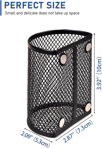 QYH Magnetic Pen Holder 4 Pack Pencil Locker Organizer Accessories for School and Office, Black