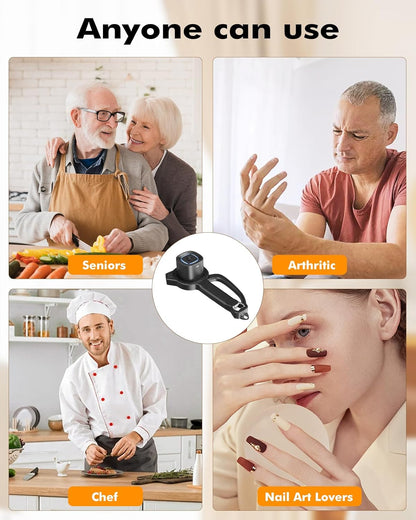 AMOSA Electric Jar Opener with Gripper Pad, Auto-Tighten & Manual Twist | 2-in-1 Rechargeable Jar Lid Opener & Bottle Opener for Seniors, Arthritis Sufferers, Weak Hands