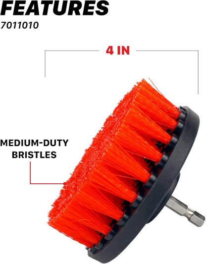 Maxshine Universal M8 Light-Duty Soft Leather & Fabric Brush Drill Attachment – White Scrub Brush Kit for Fabric, Leather, Upholstery, Convertable Top & Seats – Removes Grime, Stains, Dirt & Buildup