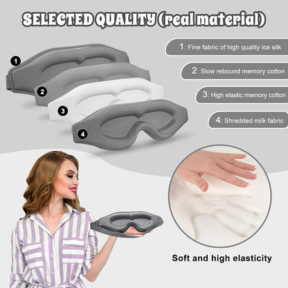 3D Advanced Eye Mask for Sleeping, Ultra Delicate Soft Skin Friendly Eye mask,100% Blackout Sleep Eye Mask for Sleep, Eyelash Extension Sleep mask, Sleeping Eye Masks for Men and Women