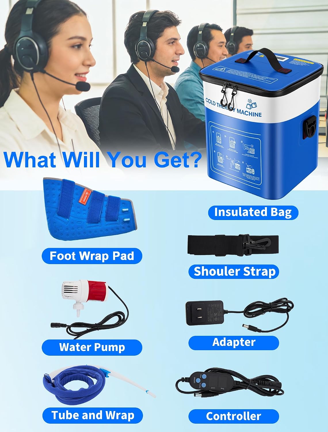 Ankle Foot Ice Pack Wrap for Cold Therapy Machine, Replacement Pad Only for Cryotherapy Unit, Cold Water Therapy for Plantar Fasciitis Relief, Post-Surgery & Injury Recovery - Universal Connector