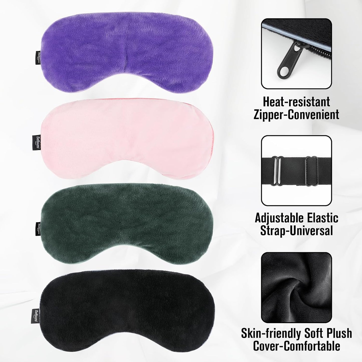 BeHoomi Heated Eye Mask, Weighted Sleep Mask for Eye Relaxation, Purple | Warm Compress for Eyes, Cooling Eye Mask for Sleeping, Reusable Hot and Cold Eye Masks for Home, Office, Gifts for Women