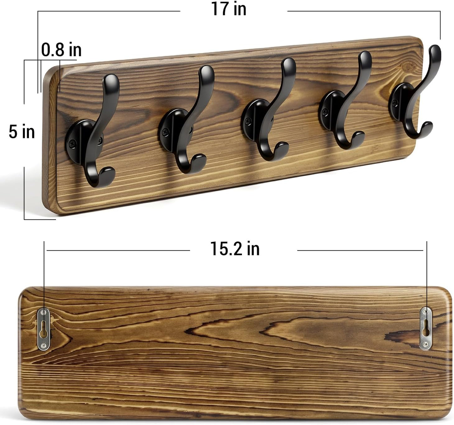 28" Coat Rack Wall Mount with Shelf with 7 Hooks 3 Key Hanger | Entryway Key Holder Wall Mount Wood Wall Coat Hooks, Wall Mounted Coat Rack Mail Holder for Living Room, Bedroom