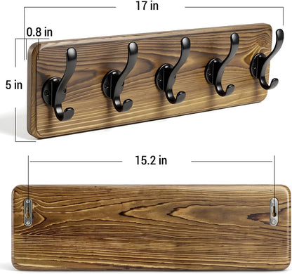 28" Coat Rack Wall Mount with Shelf with 7 Hooks 3 Key Hanger | Entryway Key Holder Wall Mount Wood Wall Coat Hooks, Wall Mounted Coat Rack Mail Holder for Living Room, Bedroom