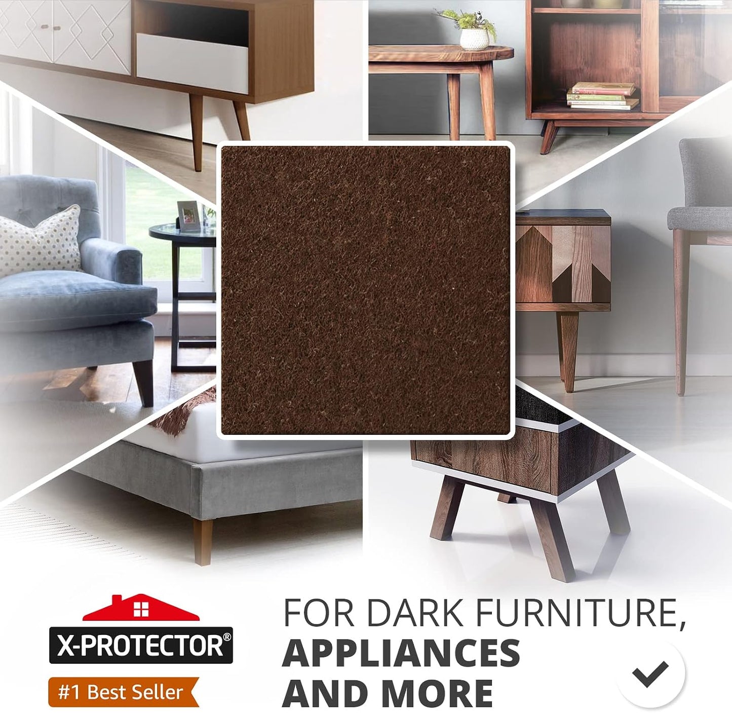 16 Heavy-Duty Felt Furniture Pads 2” 1/4” Thick X-Protector Round Felt Pads | Furniture Feet - The Best Felt Floor Protectors for Furniture to Prevent Scratches. Protect Your Hard Floor! (Beige)
