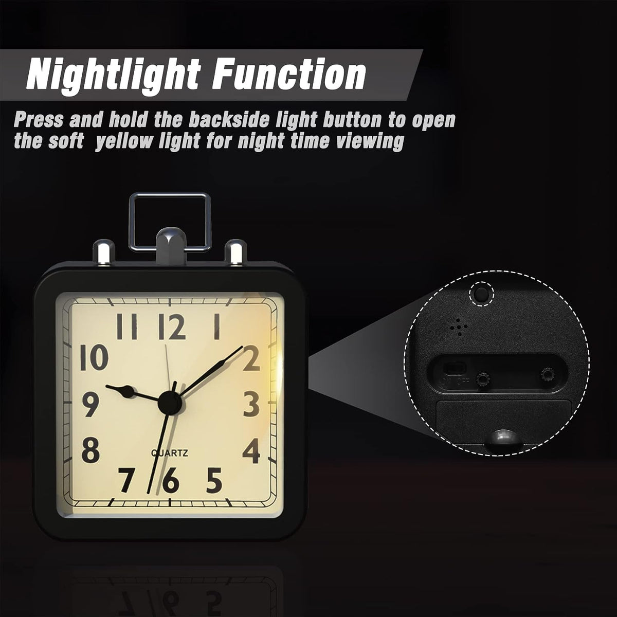 AYRELY® Small Metal Alarm Clock, Desk and Table Clock for Travel