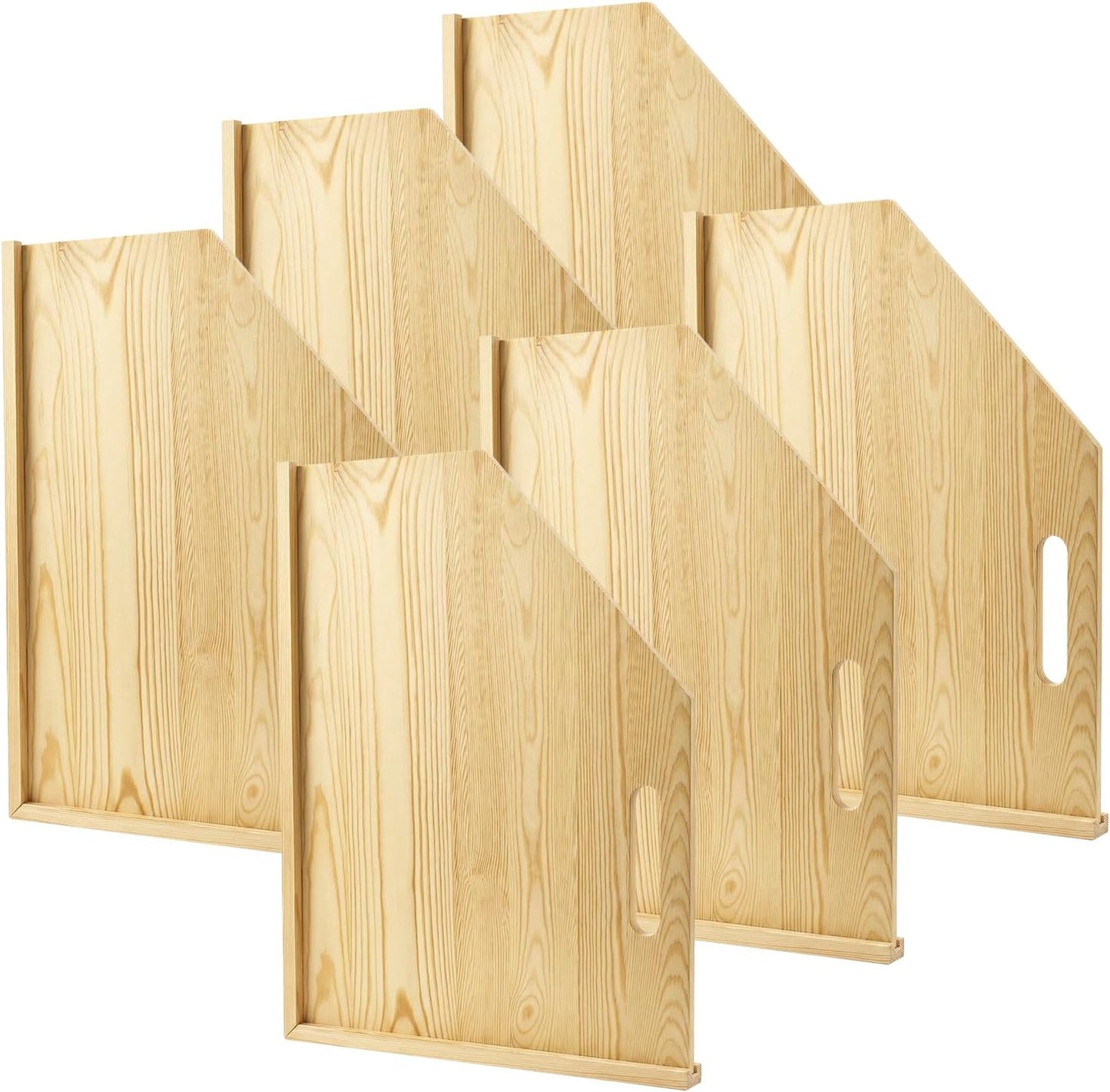 4 Pack Solid Wood Tray Dividers for Cabinet, Cookie Sheet Organizer for Cabinets, Baking Sheet Organizer, No-Cut Kitchen Cabinet Dividers, Cookie Trays for Kitchen, Pantry Storage