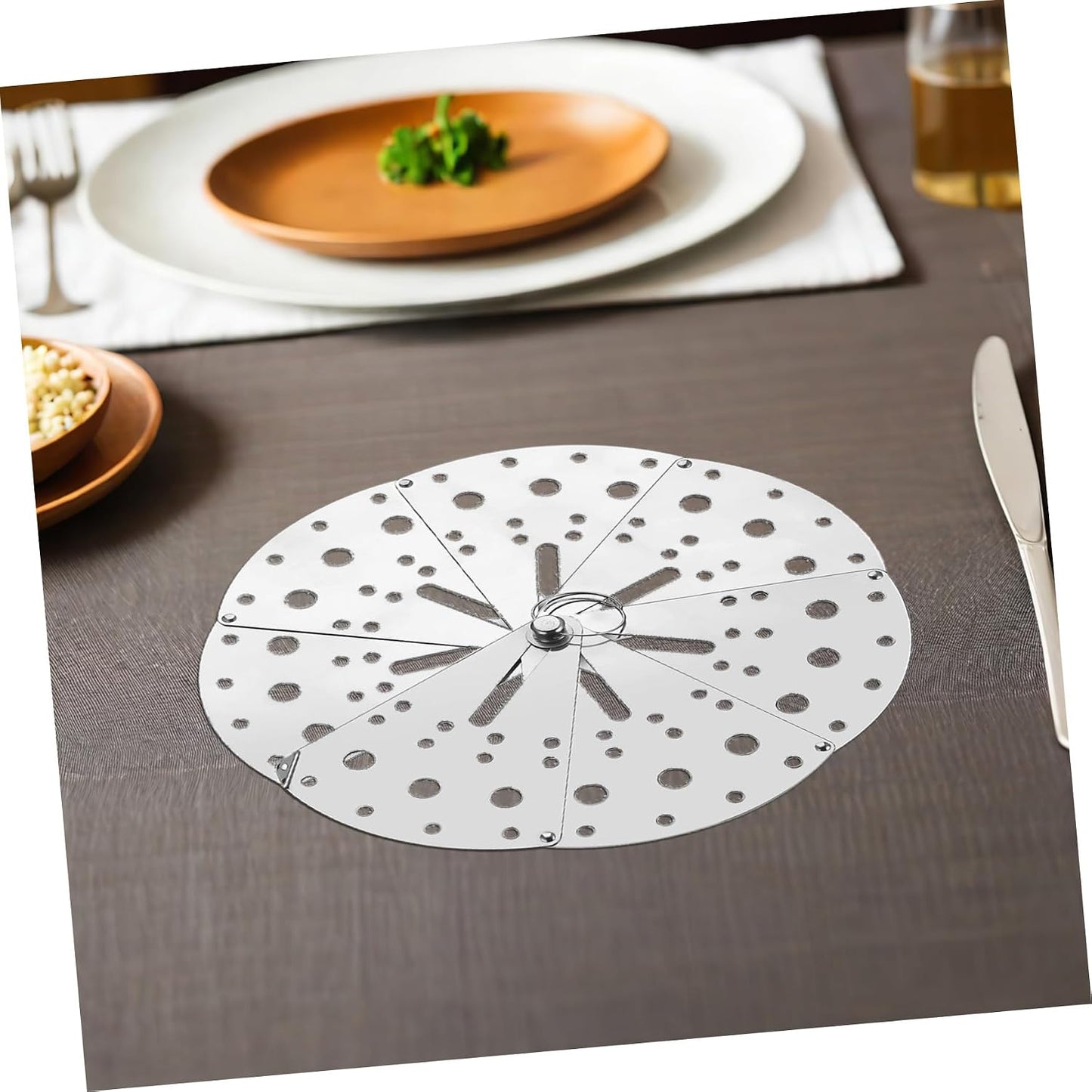 Ciieeo 1Pc Adjustable Stainless Steel Spill Cover Versatile Spill Stopper Lid for Pots and Reliable Overflow Prevention for Cooking and Kitchen Use
