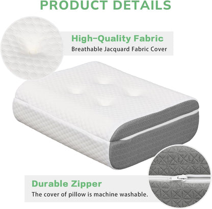 baibu Dual-Layer Leg Elevation Pillow for Legs and Knee Support, Feet Elevation Pillow for Sleeping, Blood Circulation & Swelling Relief, White