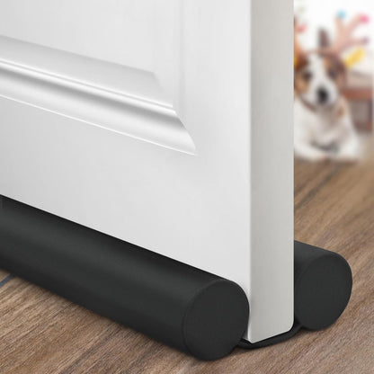 Holikme Door Draft Stopper Weather Stripping Adjustable Door Sweeps, Black | Draft Stopper for Bottom of Door Gap Filler, Windproof Seal, Easy Install, Block Noise, Cold Air, Light, Dust & Drafts