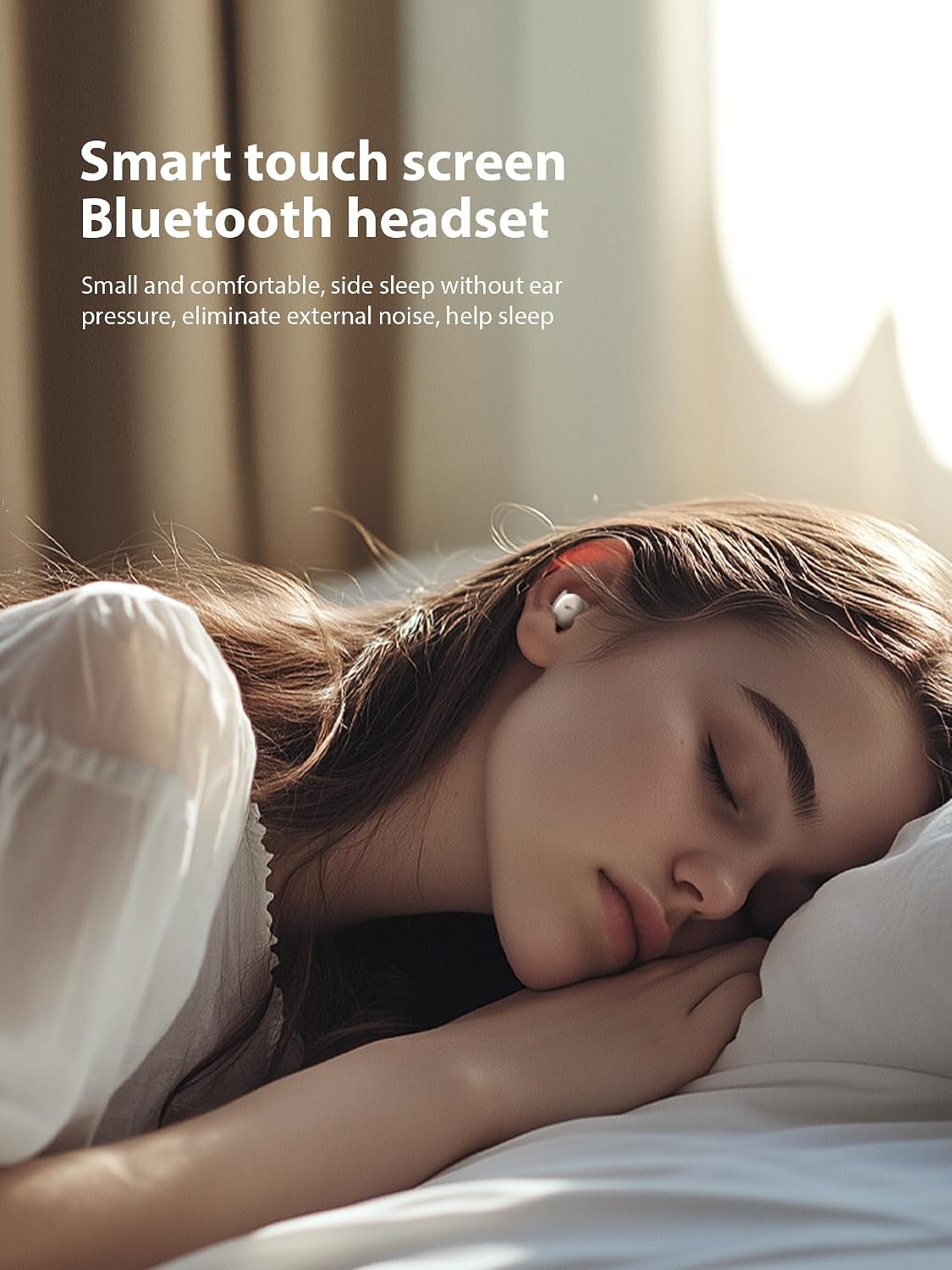 Sleep Earbuds for Side Sleepers, Invisible Bluetooth Earbuds with Noise Blocking, Mini Wireless Sleep Headphones for Sleeping, Snoring Relief, Travel, Study & Relaxation (Black)
